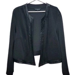 Addition Elle Black Chain Faux Leather Trim Bolero
